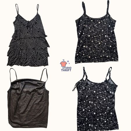 Midnight Dot Y2K Cami Tops(CTO-007)