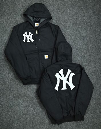 Carhartt rework style yankee black hooded jacket