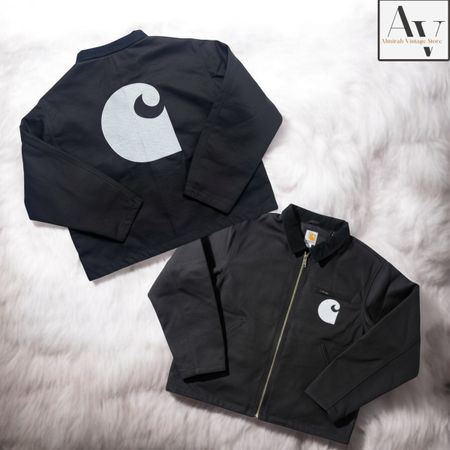 Carhartt rework style embroidery black detroit jacket