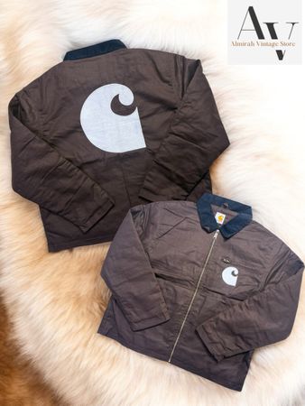 Carhartt rework style brown embroidery detroit jacket
