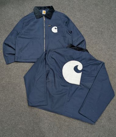 Veste bleue Detroit style rework Carhartt