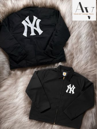 Carhartt rework style black detroit yankees jacket