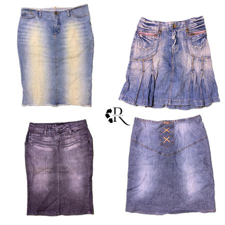 Jupes midi en denim Y2K NYC IT Girl RW-1465