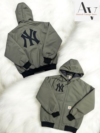 Carhartt rework style olive green NY embriodery jacket