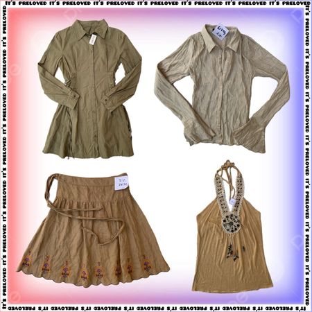Everyday Beige Bundle - tops, dresses, skirts SS-1857)