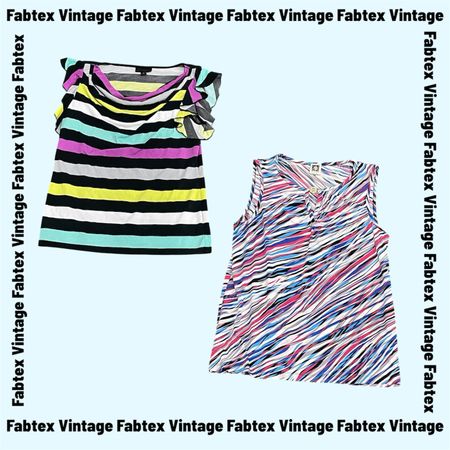 (FV-878) Y2K Color Pop Tops Bundle | Retro Stripes & Abstract Prints | Trend Alert