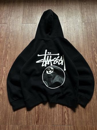Stussy rework style 8ball pullover printed hoodie