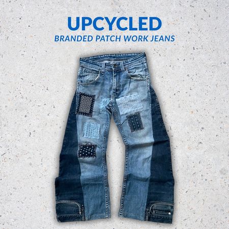 Upcycled Branded Denim Patch Work Jeans - Moq 15pcs