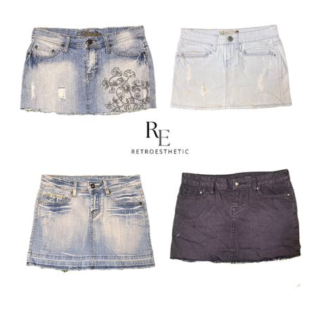 Y2K Edgy Girk Denim Mini Skirts RE-2738