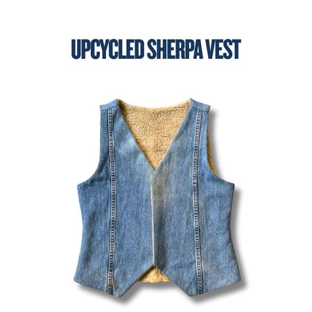 Upcycled Sherpa Lined denim Waistcoat - Moq 15