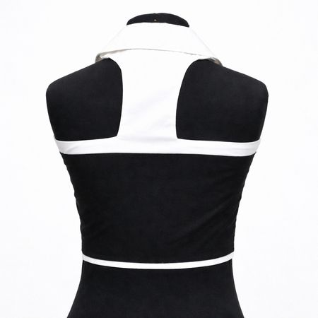 CR1134 Upcycled Button-Front Crop Blouse