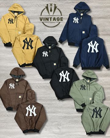 Carhartt Yankees Active Wear Rework Style Jackets, NY Logo Embroidery (front & back)
