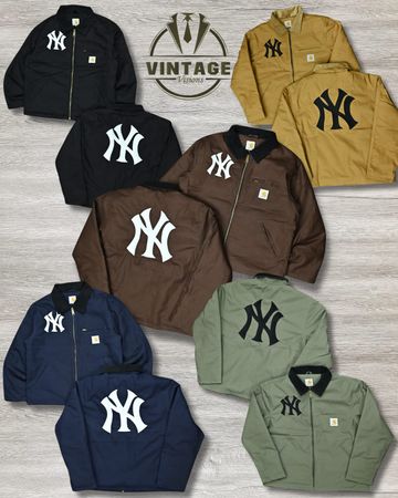 Carhartt Yankees Detroit Rework Style Jackets, NY Logo Embroidery (front & back)