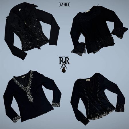 Camisetas Góticas Pretas com Manga Longa Y2K (AA-663)