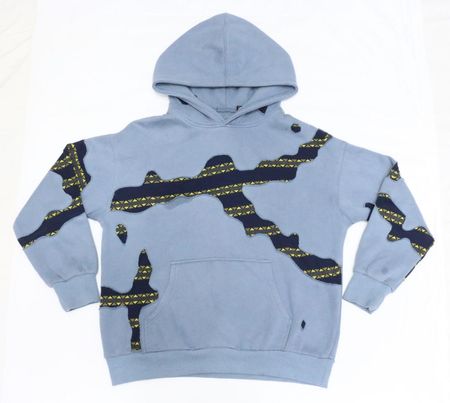 CR1141  Upcycled Patchwork Panel Hoodie