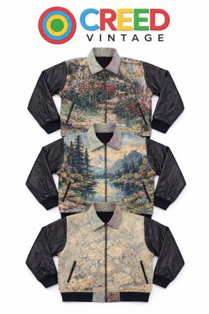 CR1142  Upcycled Tapestry Bomber Jacket