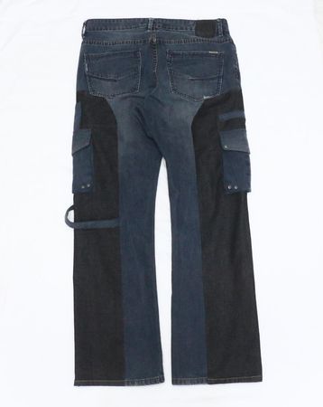 CR1145 Upcycled Cargo Panel Denim Pants