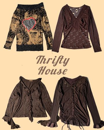 Cow Girl Browns Y2k Tops(TH/141)