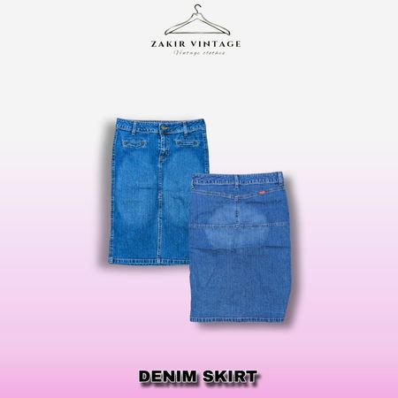 Y2K denim Midi Skirt