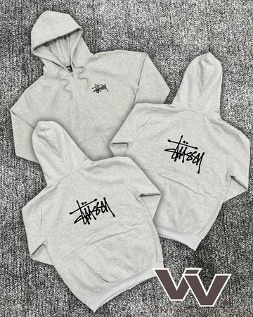 Stussy reworked style grey zipper hoodies #22126