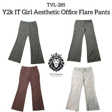 Y2k IT Girl Aesthetic Office Flare Pants (TVL-285)