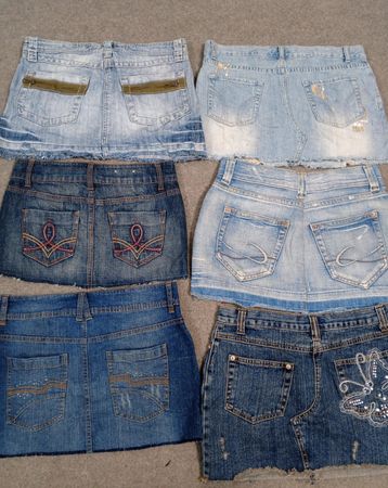 HD1323 Ladies Y2K Denim Micro Mini Skirts