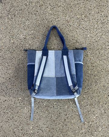 Upcycled Denim Tote Convertible Backpack
