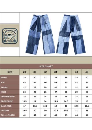 Upcycled Denim Pleated Patchwork Pants