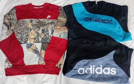 CR6044 Upcycled Mix Branded Patchwork Sweatshirts
