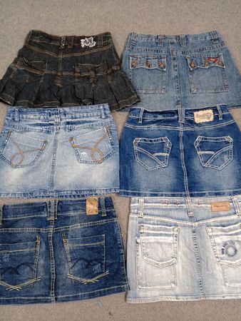 HD1322 Ladies Y2K Denim Micro Mini Skirts