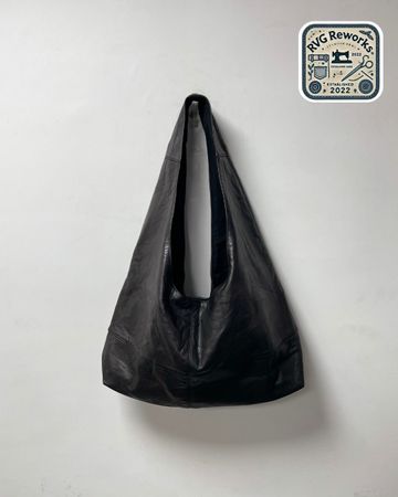 Upcycled Leather Shoulder Tote Bag