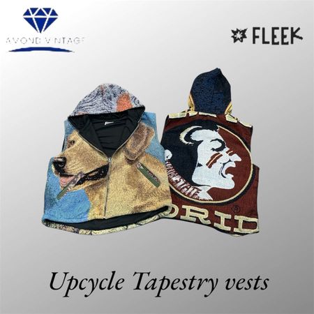 Gilet Tapisserie Upcycle avec Capuche (DV -02-457)