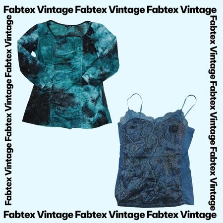 (FV-892) Mermaidcore Blue Vintage Tops Bundle | Ocean Aesthetic Y2K