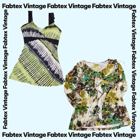 (FV-896) Earthcore Green Vintage Tops Bundle | Nature Inspired Aesthetic
