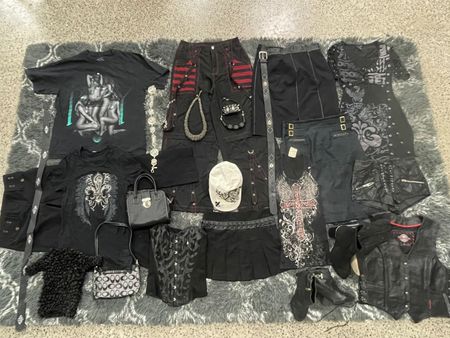 (FV-898) Gothcore Y2K Black Streetwear Bundle | Punk & Alt Vintage