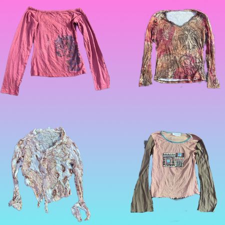 Y2K NYC Camisas de Manga Longa (TS-016)