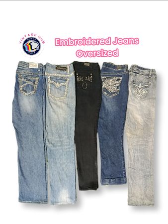 Embroidered Jeans Oversized - VH03