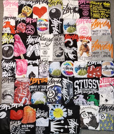 Stussy rework style mix design tees