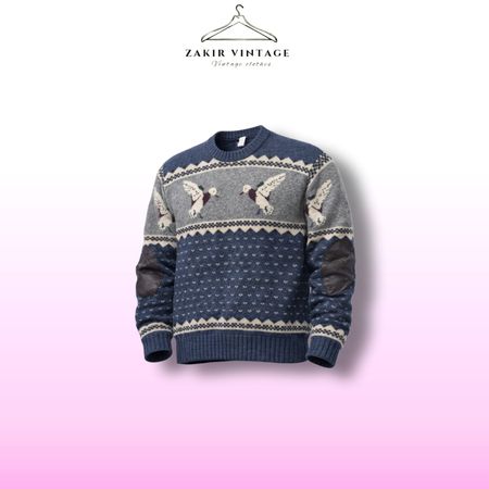 Printed Sweater ft Wool Rich