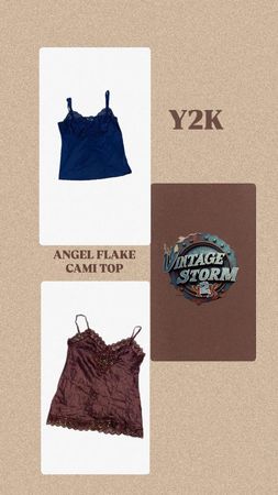 Y2K Angel Flake Cami Tops