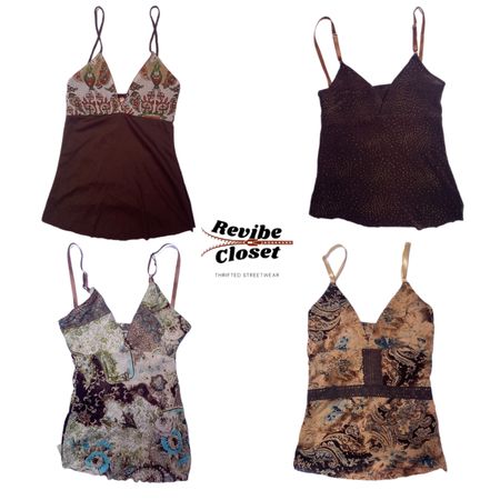 Y2K Erdfarbener Grunge Cami Tops RC-019