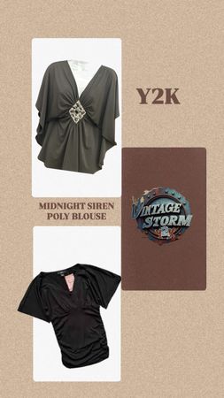 Y2K Midnight Siren Poly Blouse