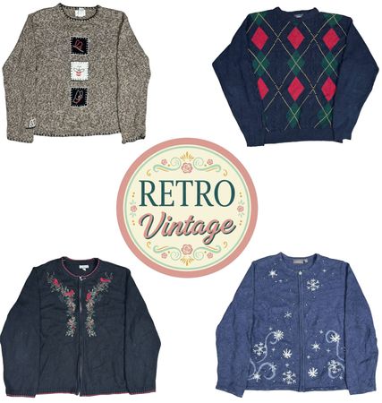 Vintage Retro Strickpullover | Y2K & 90er Ästhetik <E>