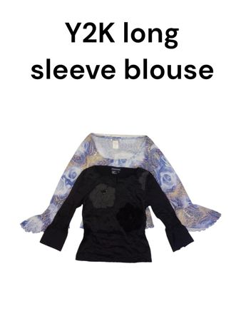 Y2K Bluse mit langen Ärmeln