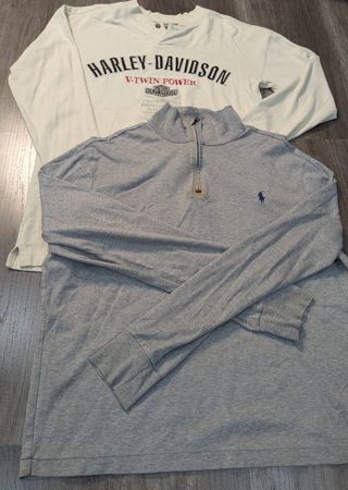 3306 - Harley, Ralph Lauren, Tommy Hilfiger ¼ zip, Langarm-T-Shirts