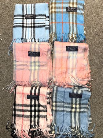 Light pink & Sky blue Burberry scarves