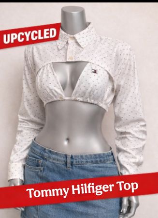 Upcycle Tommy Hilfiger Y2K Style Top