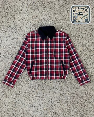 アップサイクルプラッドジップシャケット