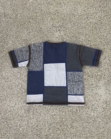 Upcycled Patchwork Henley Tee