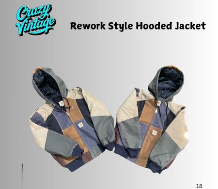 Carhartt rework style multi hooded jacket